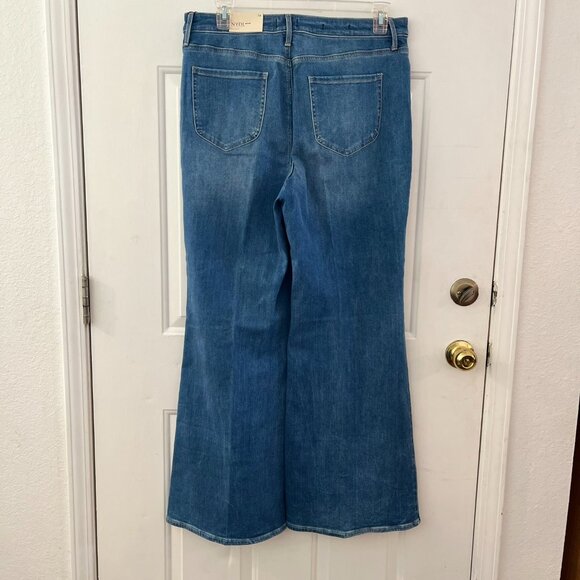 NYDJ Woman's Plus-Size Mia Palazzo Fairmont Stretch Flair Jeans Sz 14 - Picture 8 of 16